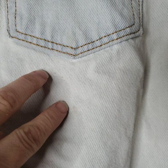 Vintage 80s Womens Levi Jeans 6 SEE High Waisted White Washed Blue Tapered Legs - Picture 6 of 8